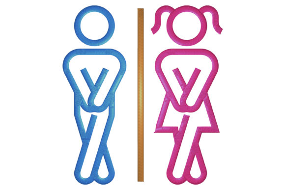 Toilet Symbol: A Playful Twist for Holiday Embroidery